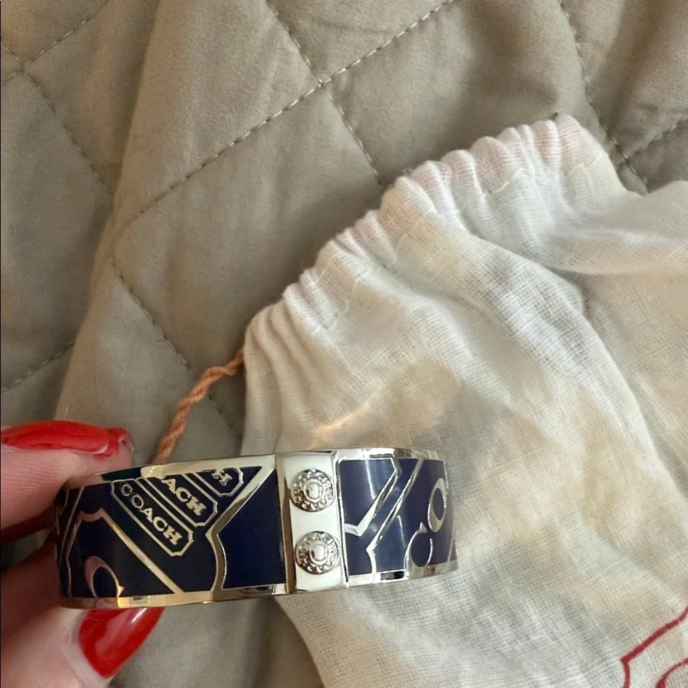 Coach Women's Purple and Silver Logo Bracelet - Picture 2 of 4